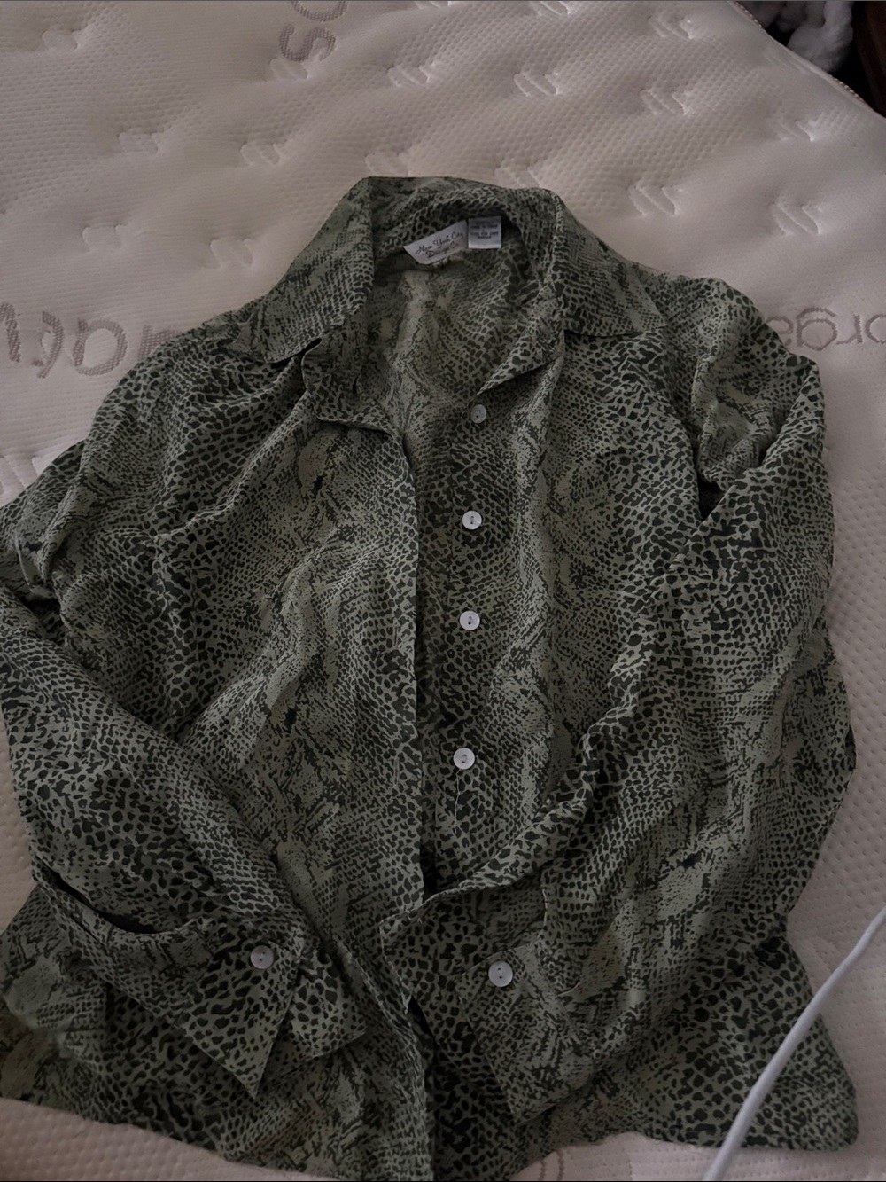 Vintage 100% Silk Snake Print Top